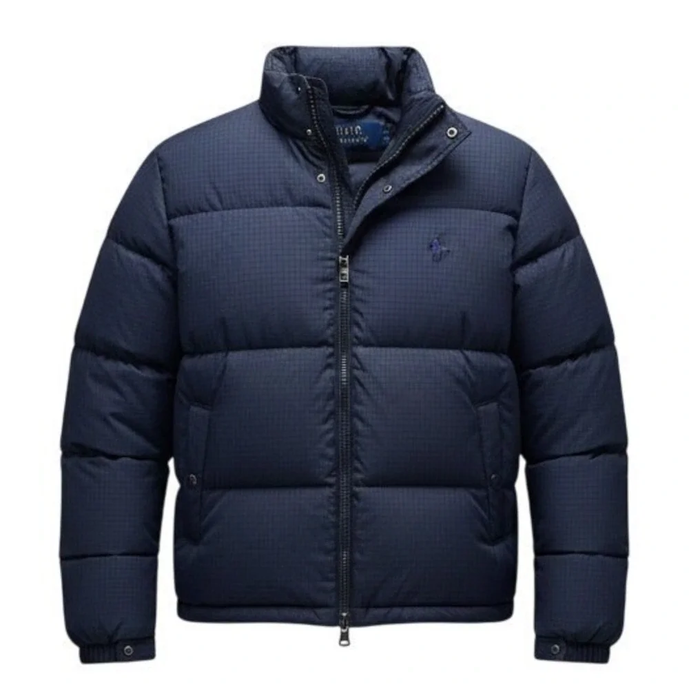 Polo Ralph Lauren Men's Navy Blue Down Puffer Jacket Hooded Ripstop 2XLT‎ NEW